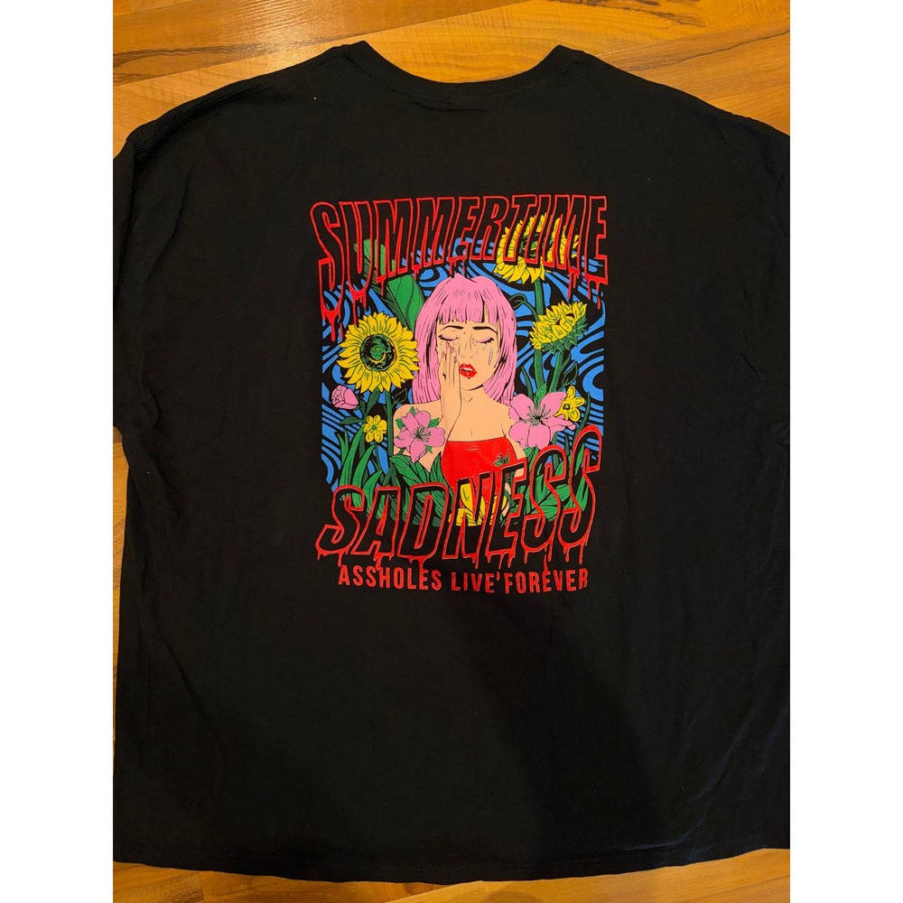 Linda Finegold T-Shirt Mens 3X Black Excellent Summertime Sadness Graphic Tee